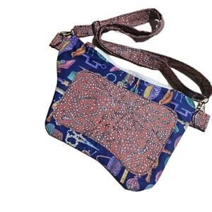Handmade Vintage Fabric Fanny Pack Sling Bag Belt Bag Removable Strap Adjustable